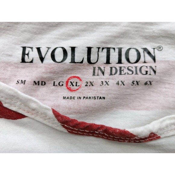 Evolution In Design T-Shirt Men's XL Red Striped Short Sleeve - Picture 2 of 6